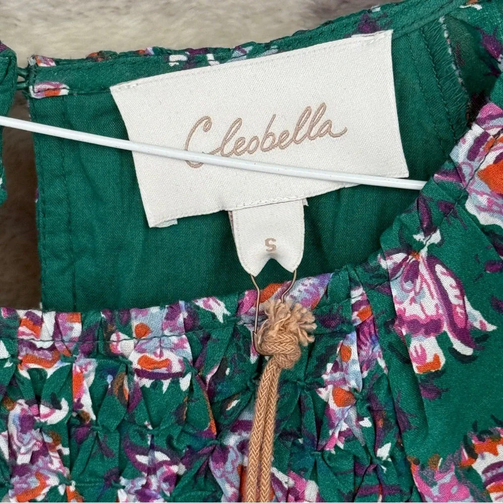 Cleobella Floral Mini Dress in Green and Purple - Picture 4 of 5